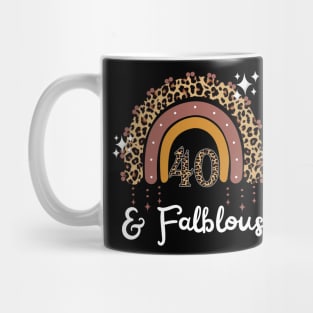 40 Years Old Fabulous Rainbow Leopard 40th Birthday Mug